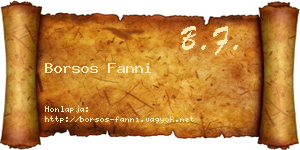 Borsos Fanni névjegykártya