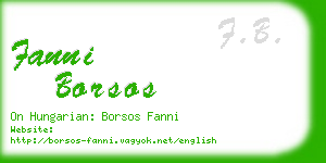 fanni borsos business card